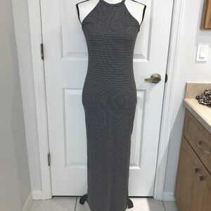 Heart & Hips Black and White Striped Bodycon Maxi Dress M